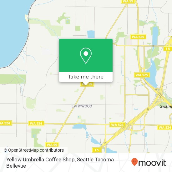 Mapa de Yellow Umbrella Coffee Shop, 18023 Highway 99 Lynnwood, WA 98037