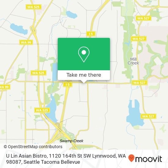 Mapa de U Lin Asian Bistro, 1120 164th St SW Lynnwood, WA 98087