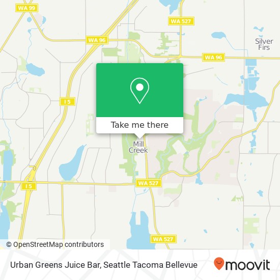 Mapa de Urban Greens Juice Bar, 15224 Main St Bothell, WA 98012