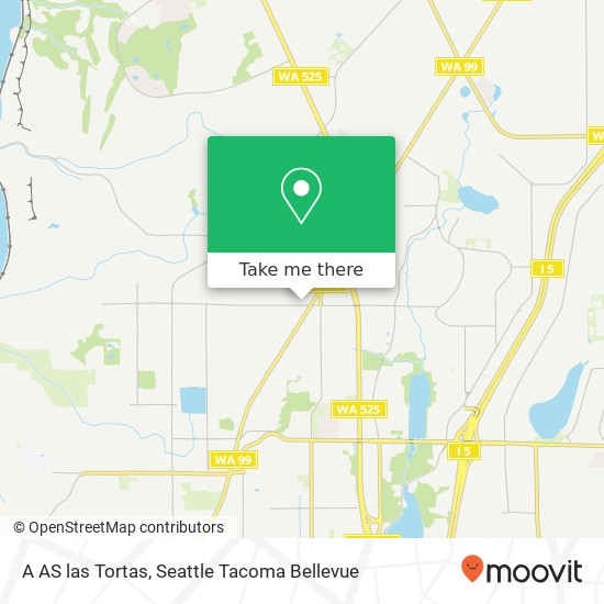 Mapa de A AS las Tortas, 3625 148th St SW Lynnwood, WA 98087