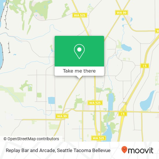 Mapa de Replay Bar and Arcade, 15002 WA-99 Lynnwood, WA 98087