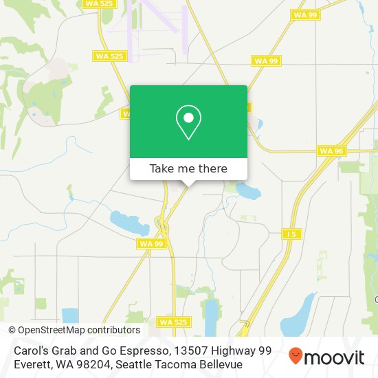 Mapa de Carol's Grab and Go Espresso, 13507 Highway 99 Everett, WA 98204