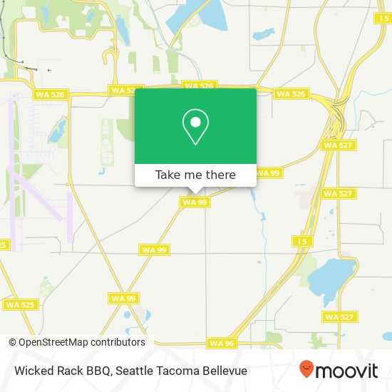 Mapa de Wicked Rack BBQ, 10121 Evergreen Way Everett, WA 98204