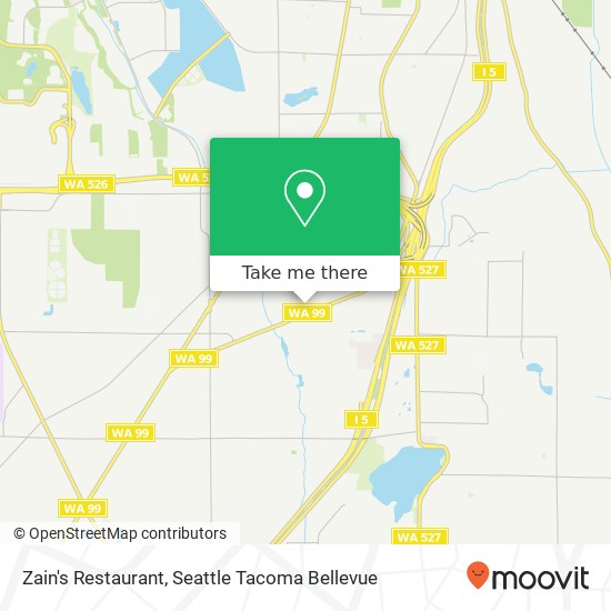 Mapa de Zain's Restaurant, 607 SE Everett Mall Way Everett, WA 98208