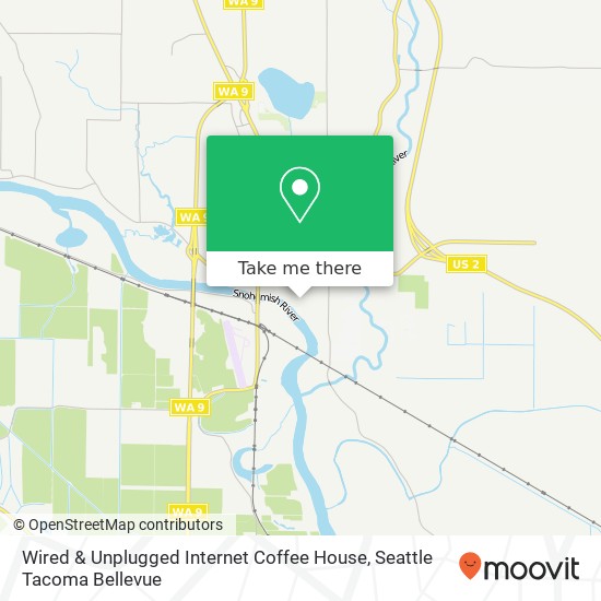 Mapa de Wired & Unplugged Internet Coffee House, 717 1st St Snohomish, WA 98290