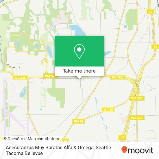 Mapa de Asecuranzas Muy Baratas Alfa & Omega, 510 W Casino Rd Everett, WA 98204
