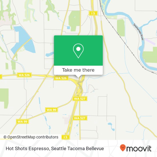 Mapa de Hot Shots Espresso, 8402 Broadway Everett, WA 98203