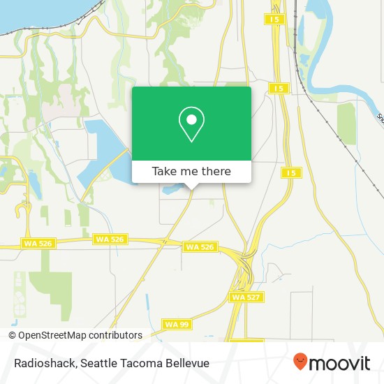 Mapa de Radioshack, 7424 Evergreen Way Everett, WA 98203