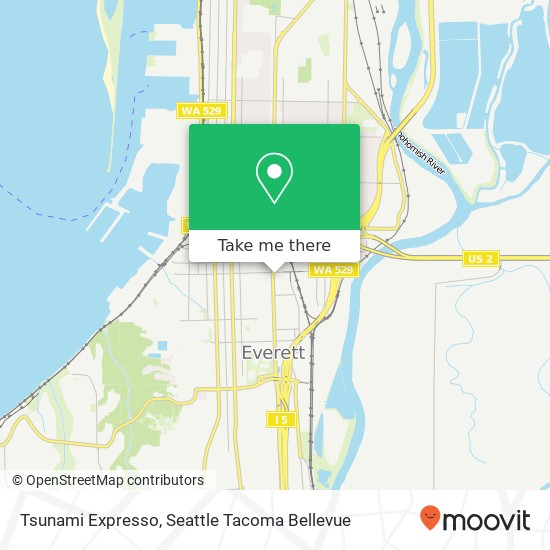 Mapa de Tsunami Expresso, 3105 Broadway Everett, WA 98201