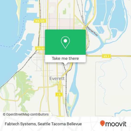 Mapa de Fabtech Systems, 3304 Hill Ave Everett, WA 98201