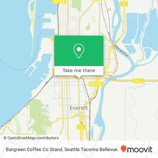 Mapa de Bargreen Coffee Co Stand, 2102 Hewitt Ave Everett, WA 98201