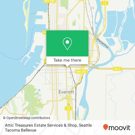 Mapa de Attic Treasures Estate Services & Shop, 2114 Hewitt Ave Everett, WA 98201