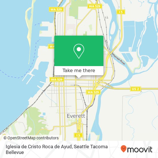 Mapa de Iglesia de Cristo Roca de Ayud, 2201 Everett Ave Everett, WA 98201