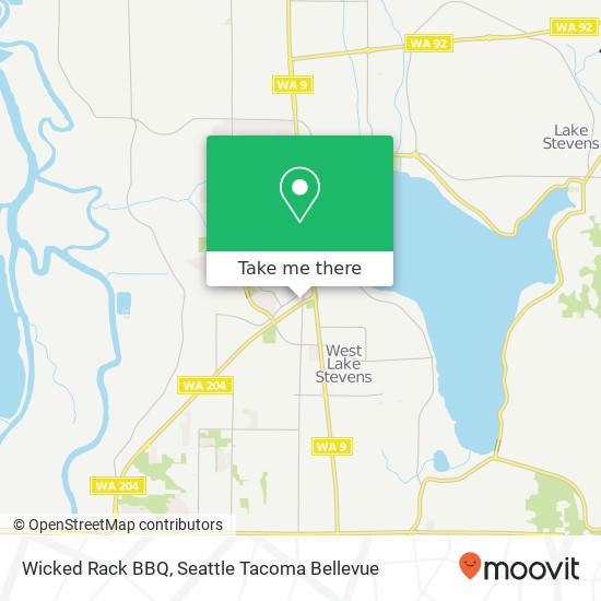 Mapa de Wicked Rack BBQ, 712 91st Ave NE Lake Stevens, WA 98258