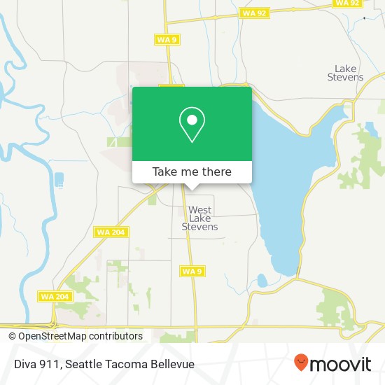 Mapa de Diva 911, 9433 4th St NE Lake Stevens, WA 98258