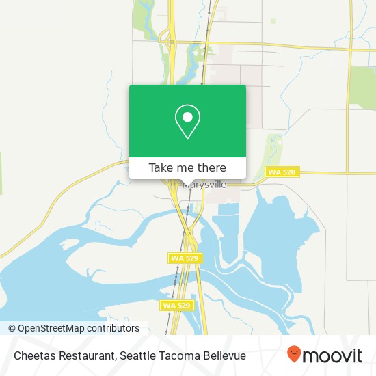 Mapa de Cheetas Restaurant, 1225 3rd St Marysville, WA 98270