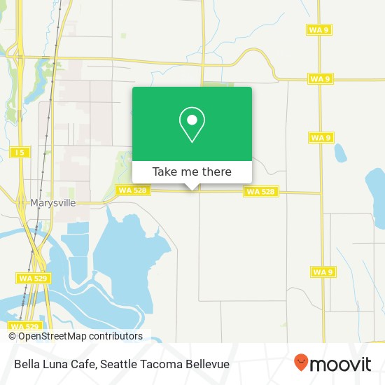 Mapa de Bella Luna Cafe, 6608 64th St NE Marysville, WA 98270