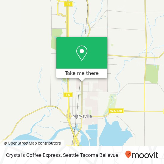 Mapa de Crystal's Coffee Express, 1309 State Ave Marysville, WA 98270