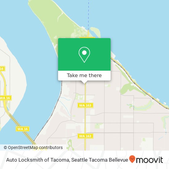 Auto Locksmith of Tacoma map