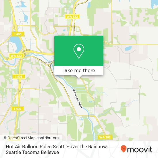 Hot Air Balloon Rides Seattle-over the Rainbow map