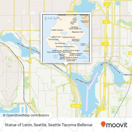 Statue of Lenin, Seattle map