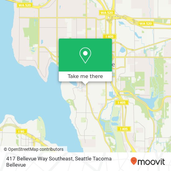 Mapa de 417 Bellevue Way Southeast