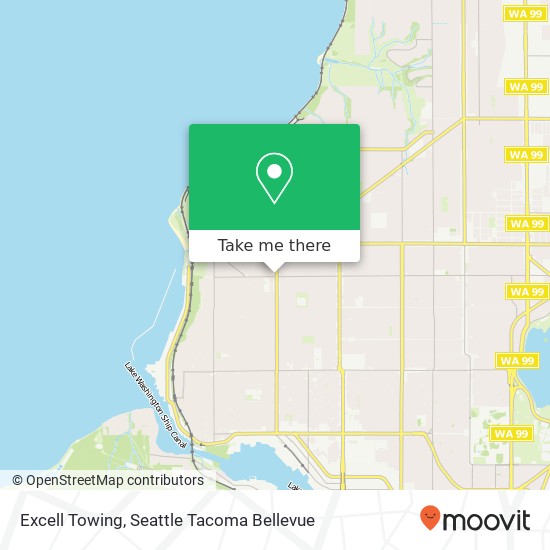 Excell Towing map