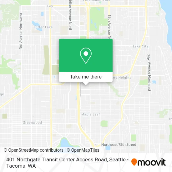 401 Northgate Transit Center Access Road map