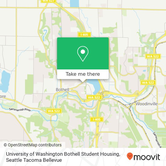 University of Washington Bothell Student Housing map