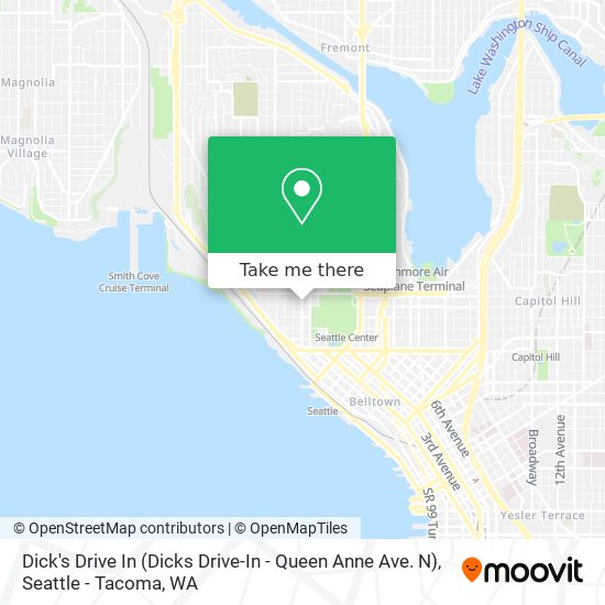 Mapa de Dick's Drive In (Dicks Drive-In - Queen Anne Ave. N)