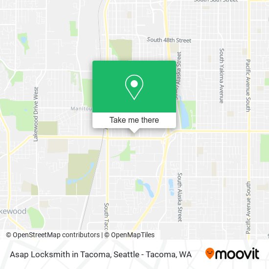 Mapa de Asap Locksmith in Tacoma