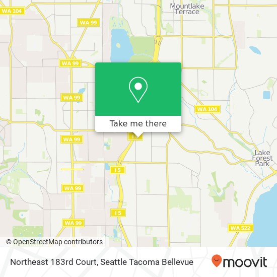 Northeast 183rd Court map