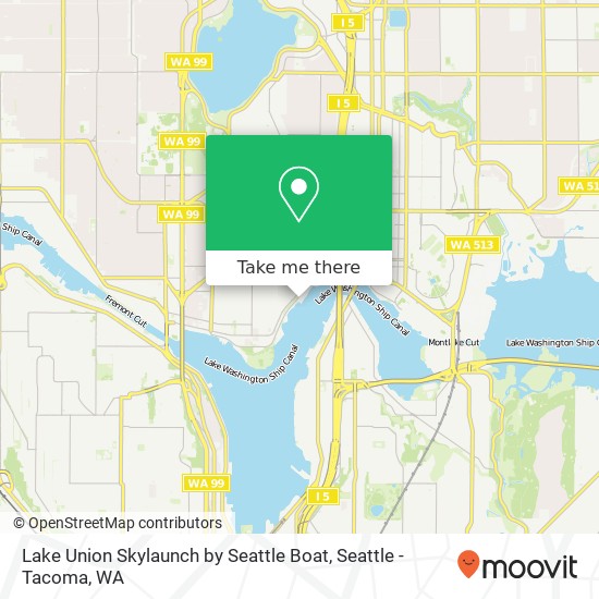 Mapa de Lake Union Skylaunch by Seattle Boat