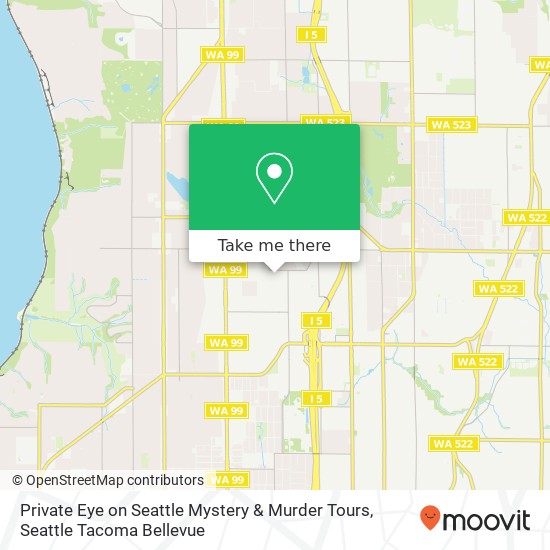 Mapa de Private Eye on Seattle Mystery & Murder Tours