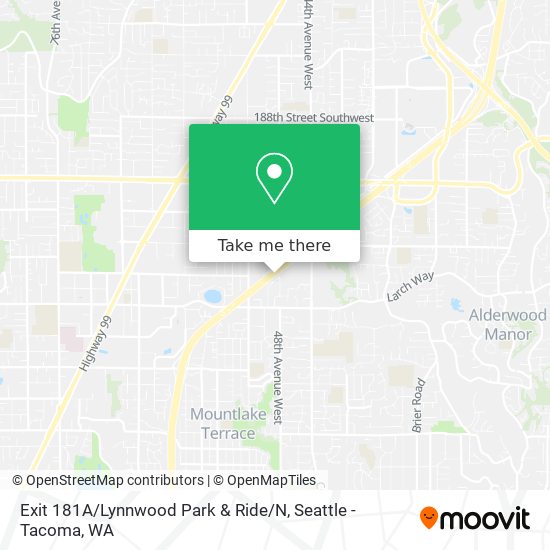 Mapa de Exit 181A / Lynnwood Park & Ride / N