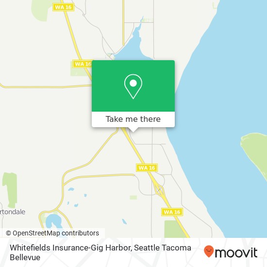 Whitefields Insurance-Gig Harbor map