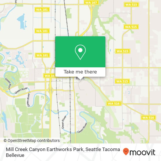 Mapa de Mill Creek Canyon Earthworks Park