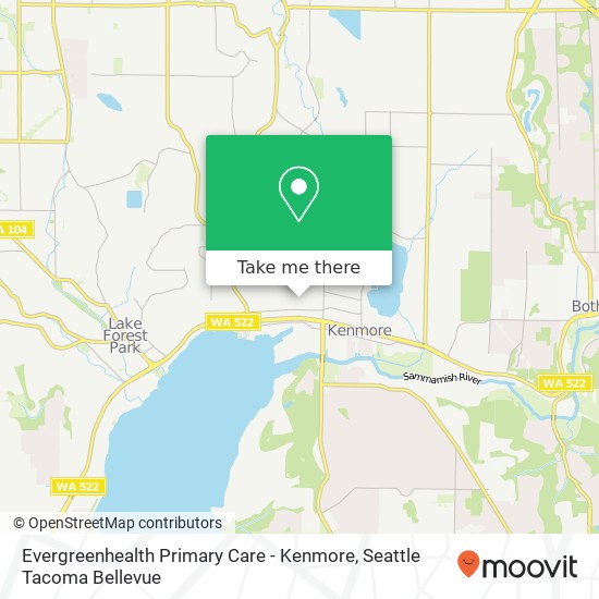 Evergreenhealth Primary Care - Kenmore map