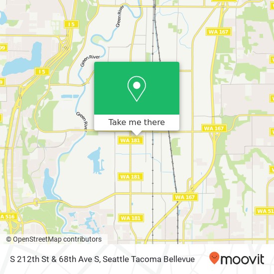 S 212th St & 68th Ave S map