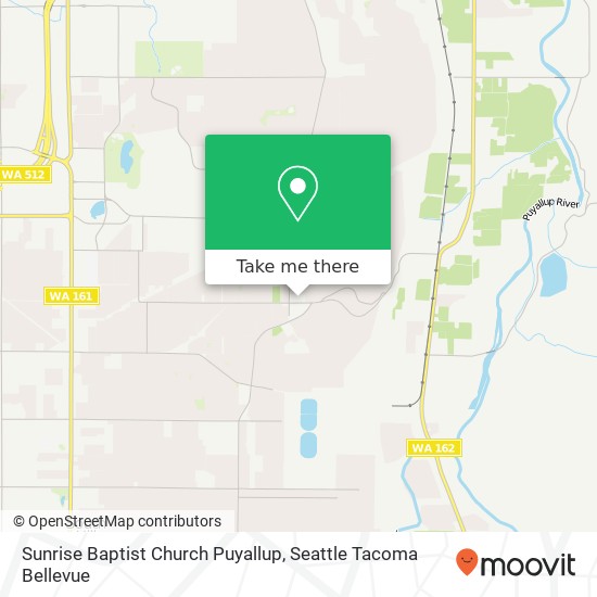 Sunrise Baptist Church Puyallup map