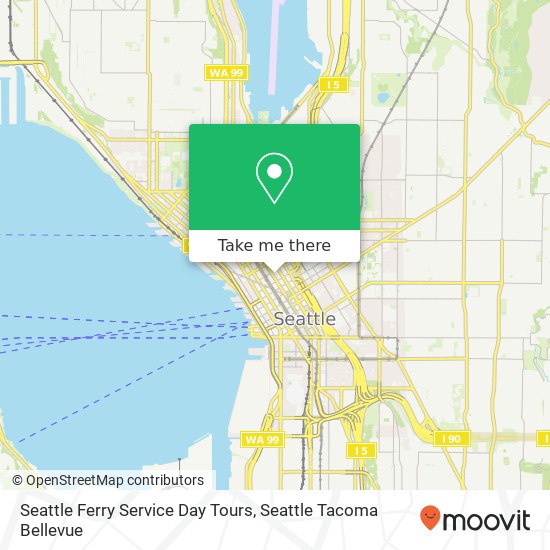 Mapa de Seattle Ferry Service Day Tours