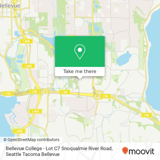 Bellevue College - Lot C7 Snoqualmie River Road map