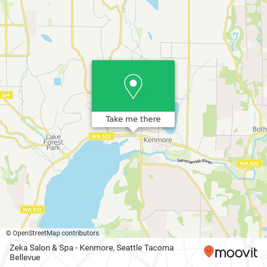 Zeka Salon & Spa - Kenmore map