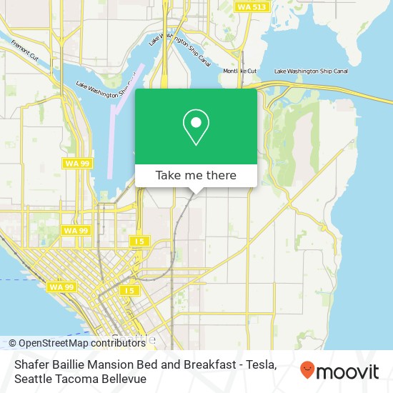 Mapa de Shafer Baillie Mansion Bed and Breakfast - Tesla