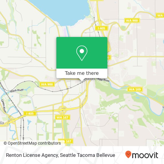 Renton License Agency map