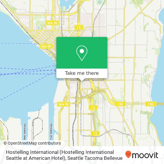 Mapa de Hostelling International (Hostelling International Seattle at American Hotel)