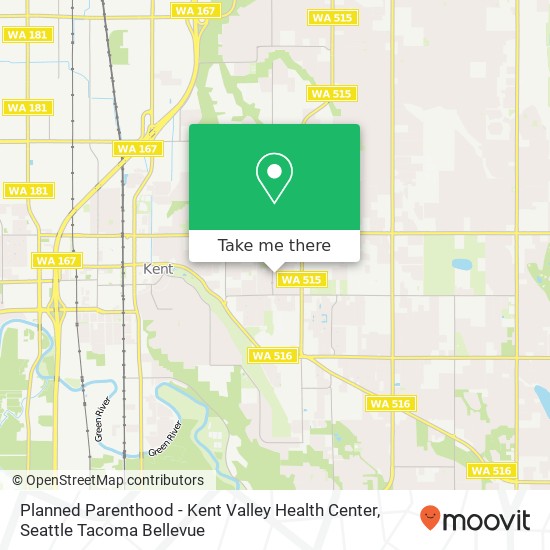 Mapa de Planned Parenthood - Kent Valley Health Center