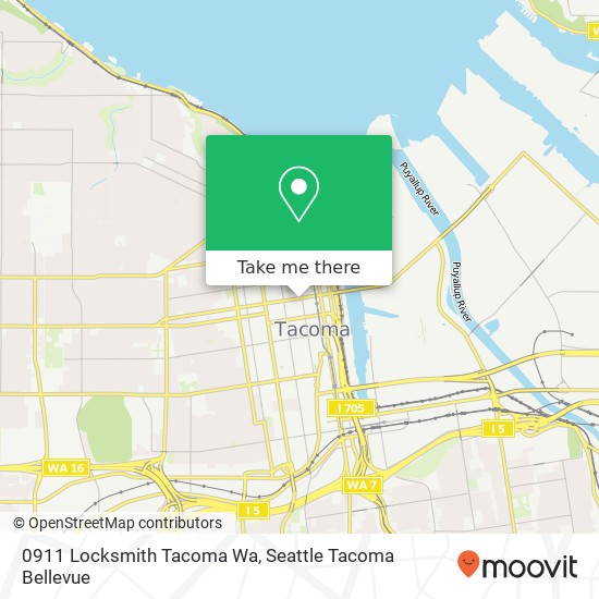 Mapa de 0911 Locksmith Tacoma Wa