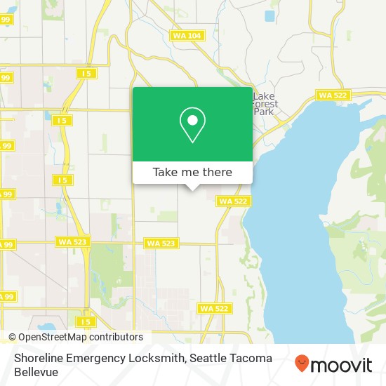 Mapa de Shoreline Emergency Locksmith