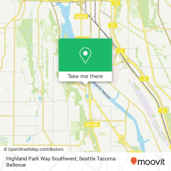 Highland Park Way Southwest map